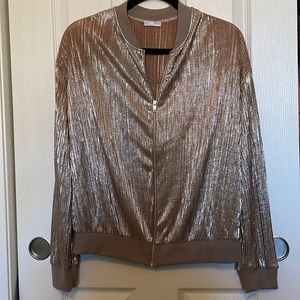 Zara gold bomber style light jacket